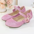 thumbnail image 2 of Girls Dress Shoes Glitter Princess Shoes Toddler Kids Flower Mary Jane Low Heels Party Wedding Prom Footwear, 2 of 4