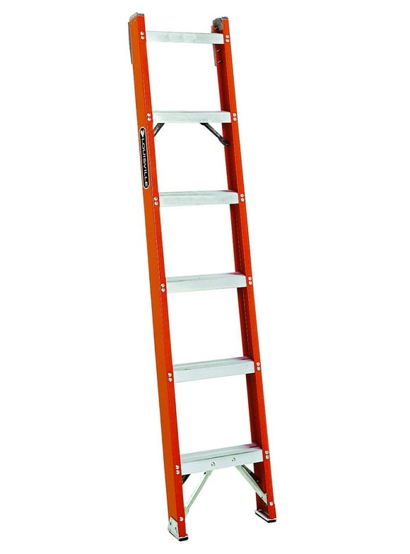 Louisville Ladder 6' Fiberglass Shelf Ladder, 10' Reach, 300 Lbs Load Capacity, FH1006