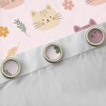 thumbnail image 4 of Manfei Kawaii Kitten Blackout Curtains, Boho Flower Floral Window Curtains Pack of 2 (38x45 Each), Pink, 4 of 6