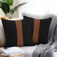 thumbnail image 2 of Throw Pillow Covers 20x20 Inch Set of 2, Black Brown Waterproof Outdoor Pillow Covers, Contemporary Boho Modern Art Decorative Cushion Pillowcases for Couch, Sofa, Bed, Garden, Patio, 2 of 9