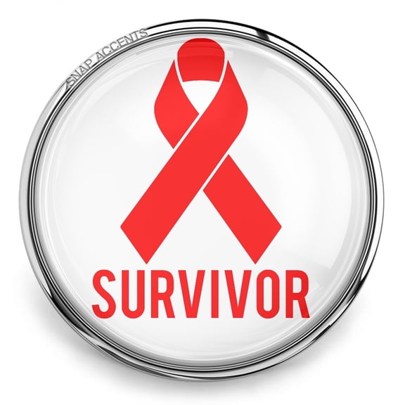 Choose Color | Cancer Survivor Snap Jewelry Ginger Charm Button, For Interchangeable DIY Customizable Accessories