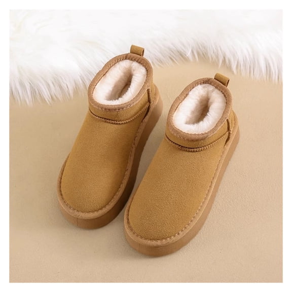 Women's Fuzzy Bootie Slippers,Fluffy Plush Faux Fur Lined House Slipper Boots,Ladies Indoor Outdoor House Shoes Cosy Winter Warm Slippers