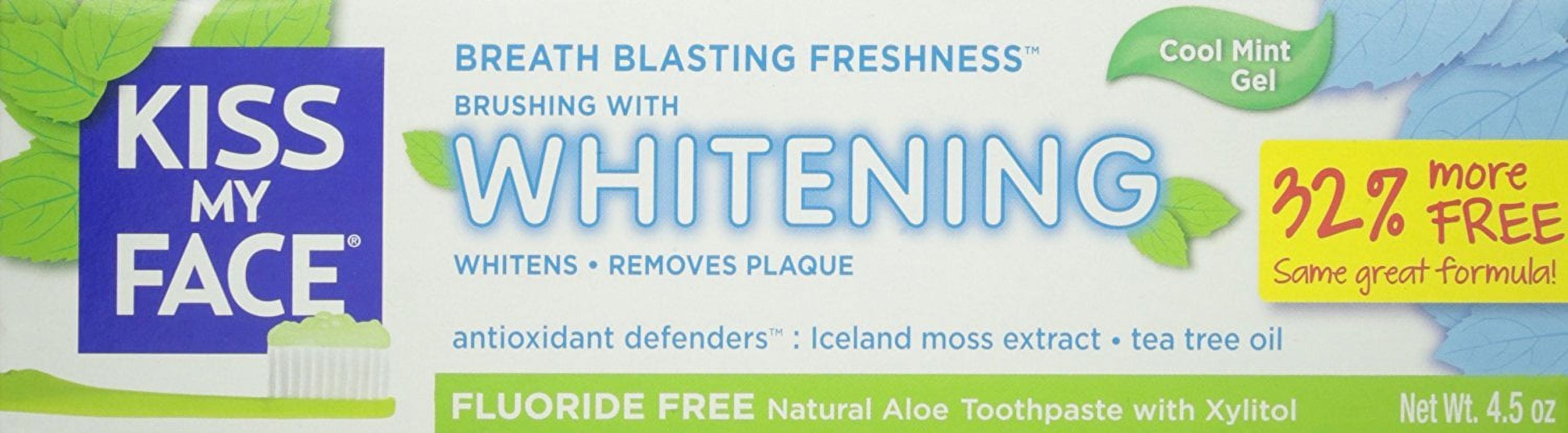 Kiss My Face Gel Teeth Whitening Fluoride Free Toothpaste, 4.5 Ounce, 3 Count