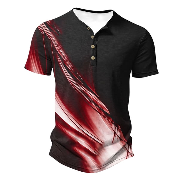 Mens Casual Pantalones Cortos Impresos Cuello Redondo Suéter Deportes Tee, Fitness Y Casual Hombres Camisetas