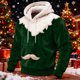 thumbnail image 1 of Ceisia Cozy Fleece-Lined Mens Loose Fit Santa Style Color Block Hooded Sweatshirt Gifts, 1 of 5