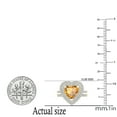 thumbnail image 4 of Dazzlingrock Collection 8mm Heart Citrine & Round White Diamond Double Halo Engagement Ring Set for Women (0.65 ctw, Color I-J, Color I2-I3) in 10K Yellow Gold, Size 10, 4 of 5