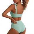 thumbnail image 4 of One-Piece Swimsuit for Women with Removable Pads and Backless Design, Solid Color Ribbed Bathing Suit for Pool or Beach Vacation, 4 of 4