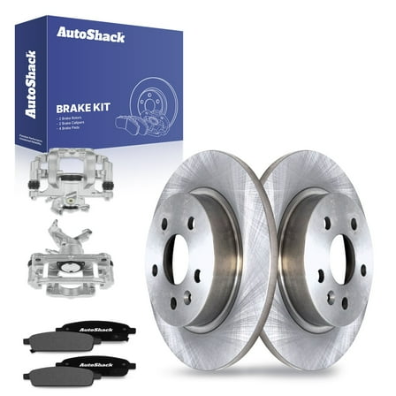 AutoShack Rear Brake Rotors Ceramic Brake Pads Calipers | Replacement for 2014-2015 Chevrolet Cruze 2.0L FWD | 8-PC Brake Kit