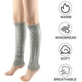 thumbnail image 5 of Women's Solid Cable Knit Leg Warmers Knitted Crochet Winter Socks, 5 of 5