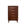 thumbnail image 2 of 47 Inch Wooden Chest with 5 Drawers Brown - Saltoro Sherpi, 2 of 6