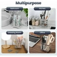 thumbnail image 3 of Luxspire Toothbrush Holders for Bathroom, Stainless Steel Electric Toothbrush Holder Wall Mounted, Shower Toothbrush Toothpaste Holder, Bathroom Organizer Essentials, 2 Slots, Silver, 3 of 9