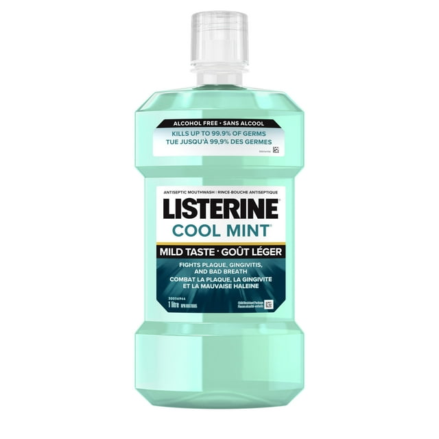 Listerine Zero Rince-Bouche Antiseptique à la Menthe Douce, Sans Alcool 1 Litre