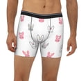 thumbnail image 2 of Picia Girl Rabbit Pattern Men's Athletic Long Leg Briefs , Performance Stretch Underwear，Moisture-Wicking, 2 of 7