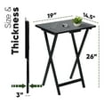 thumbnail image 2 of PJ Wood Folding TV Tray, Collapsible Portable Snack Serving Tables, Black, 2 Piece Set, 2 of 10