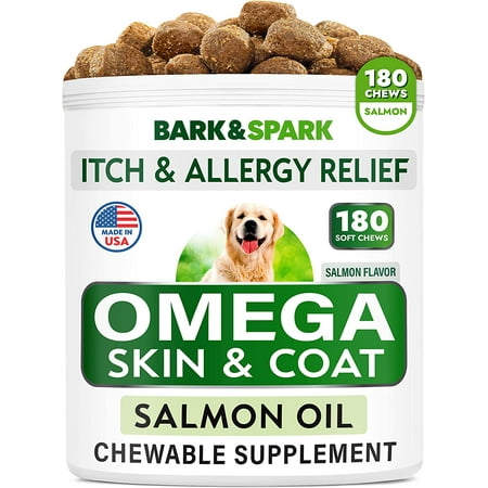 UPC: 0734896602467 | Omega 3 for Dogs – 180 Fish Oil Treats for Dog Shedding  Skin Allergy  Itch Relief  Hot Spots Treatment – Joint Health – Skin and Coat Supplement – EPA & DHA Fatty Acids – Salmon Oil