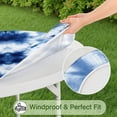thumbnail image 5 of Blue White Tie Dye Mandala Pattern Round Fitted Tablecloth with Elastic Edge,Dining Table Cover Waterproof,Outdoor Round Tablecloth for Camping,Dining,Indoor and Outdoor, 5 of 7