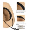 thumbnail image 4 of Sombrero vaquero de paja FURTALK para mujer y hombre UPF 80+, color caqui, 4 of 7