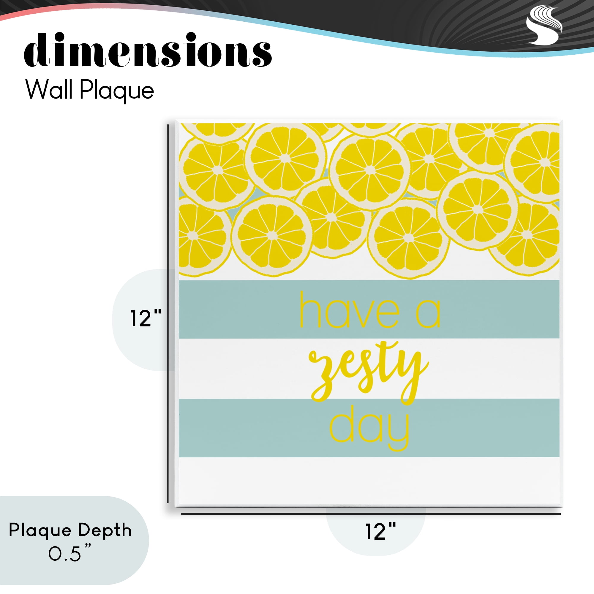 Stupell Industries Zesty Citrus with Stripes Wall Plaque Art, design by Anna Quach