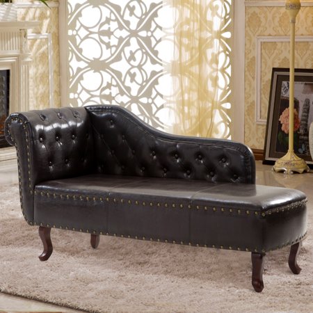 Cloud Mountain Tufted Faux Leather Chaise Lounge Cloud Mountain Tufted Faux Leather Chaise Lounge