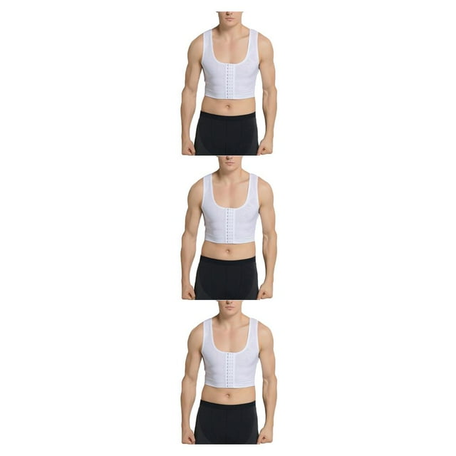 Qarigey Chaleco adelgazante para hombre, soporte para la espalda, Color sólido, cuello en U, moldeadores de pecho sin mangas, ropa interior Type1 NO1