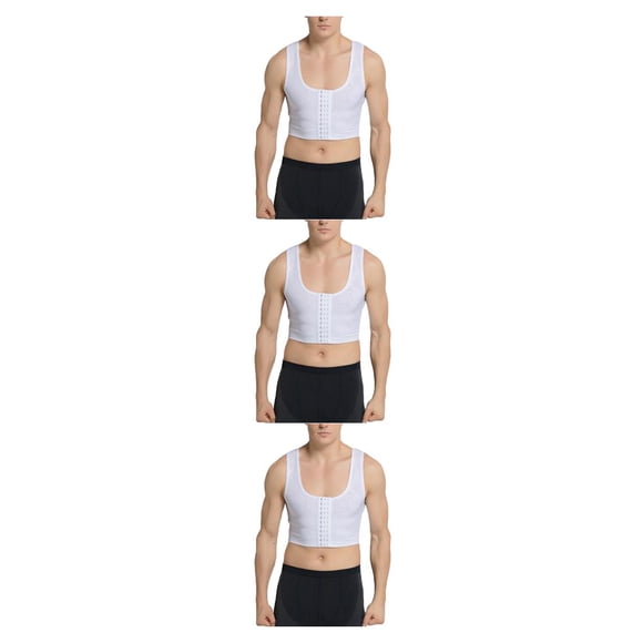 Qarigey Chaleco adelgazante para hombre, soporte para la espalda, Color sólido, cuello en U, moldeadores de pecho sin mangas, ropa interior Type1 NO1