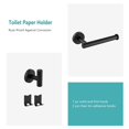 thumbnail image 5 of Beati Faucet Juego de accesorios de baño - Incluye barras para toallas de 12 y 24 pulgadas, soporte para papel higiénico, 3 ganchos, toallero, accesorios de baño modernos de acero inoxidable, negro ma, 5 of 5