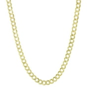 10K Yellow Gold 7MM Solid Cuban Curb Link Chain Necklaces, Real 10K Gold, Next Level Jewelry
