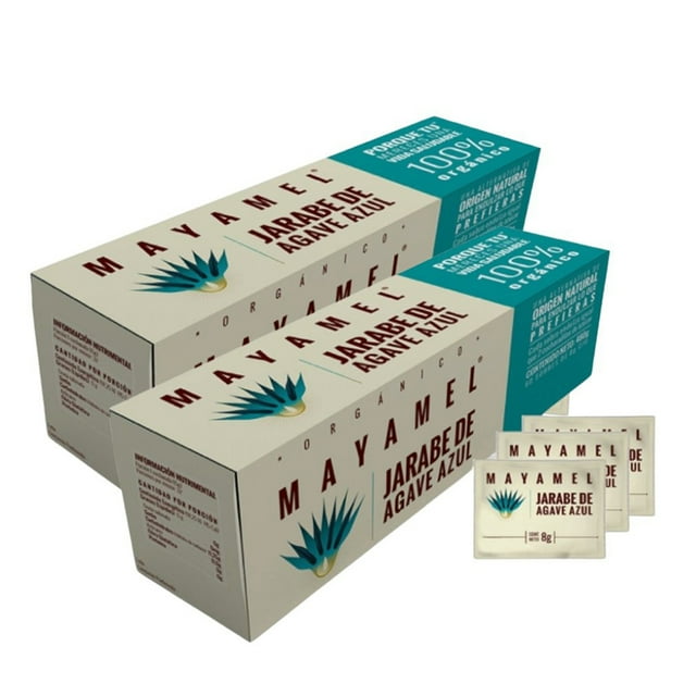 Jarabe de Agave Orgánico Mayamel 2 cajas de 480 g con 120 sobres de 8 g