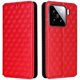 thumbnail image 1 of For Xiaomi 15 Wallet Case Rhombus Imprinted Leather Phone Cover - Black, 1 of 5
