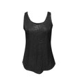 thumbnail image 5 of Womens Summer Fashion Sequin Tops Scoop Neck Sequin Sparkle Shimmer Sleeveless Tanks Tops Blouses,Black S, 5 of 6