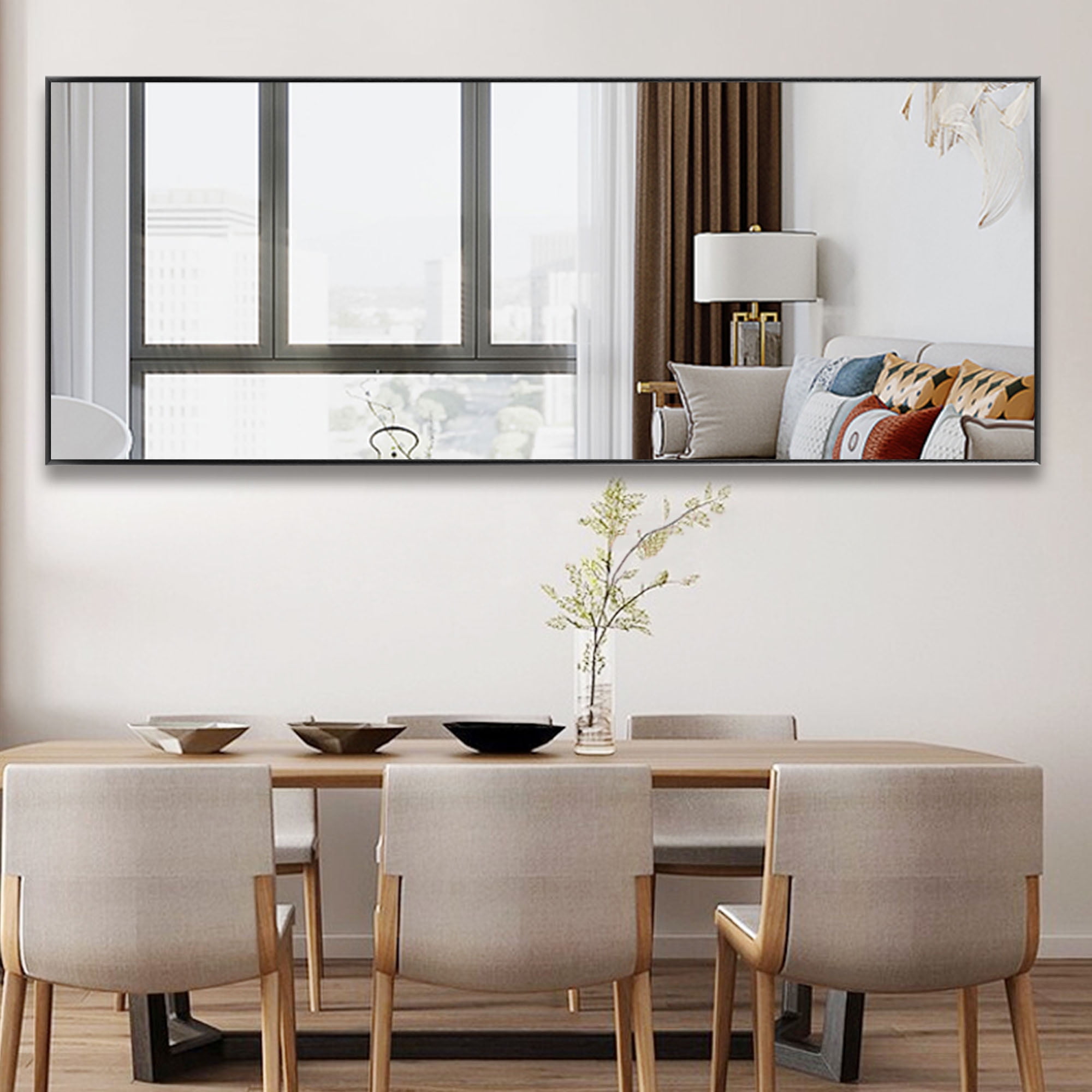 24 in x 71 in Black Modern Full Length Mirror