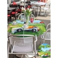 thumbnail image 5 of Outdoor Tablecloth with Umbrella Hole for Patio/Picnic/Party/Camping, Cartoon Golf Waterproof Table Cloth Round Cover Washable, Chic Country Green Trees Cabins Sports (Dia 54"), 5 of 8