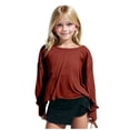 thumbnail image 5 of Summer Outfits for Toddler Girl Girls Athletic Shirts Short Sleeve Open Back Tops Active Sports Tshirts Workout Crop Tees Activewear 4-14Y, 5 of 8