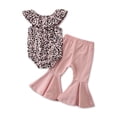 thumbnail image 3 of xiaxaixu Combinaison Sans Manches Léopard de Mode pour Bébé Fille et Pantalon Trompette, 3 of 8
