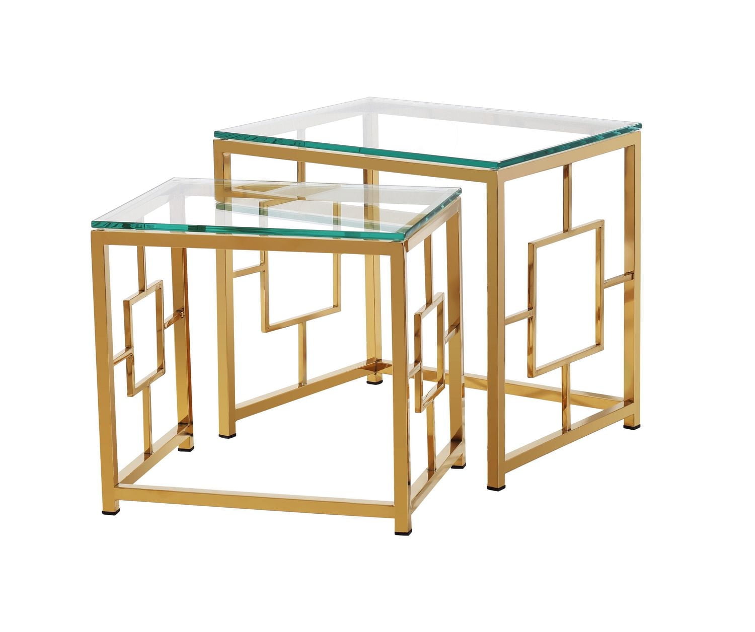 Heavenly Collection Glass & Gold Side Table