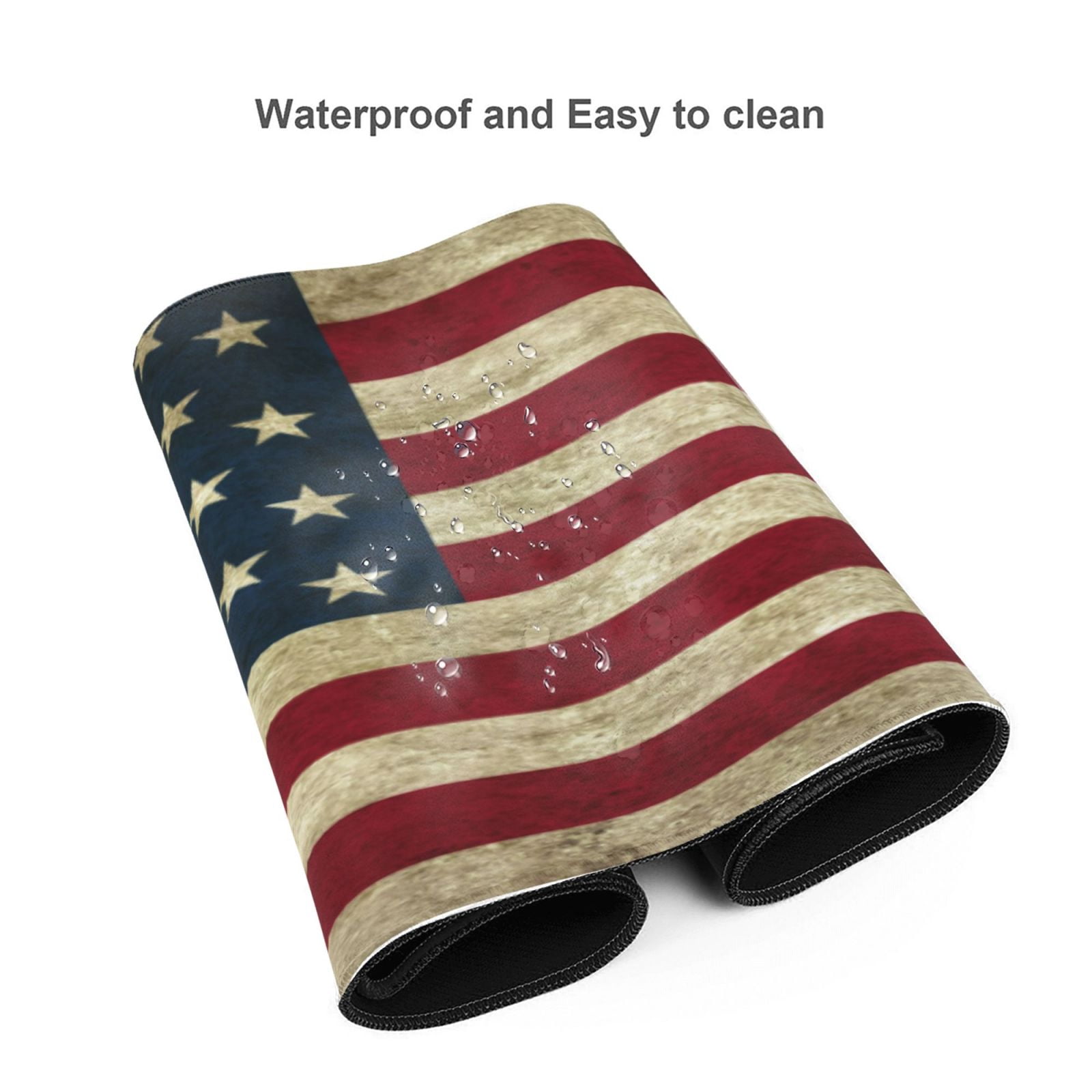 Large Gaming Mouse Mat Retro Us America Flag Long Extended Mousepad Desk Mat Non-Slip Rubber Micepads (31.5 X 11.8 Inches)\r\n