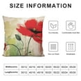 thumbnail image 5 of Nawypu  Flower Throw Pillow Cushion Cover, Red Poppy Flower Grungy Paint Brush Effect Beige Floral Design Digital Art Print, Decorative Square Accent Pillow Case, 5 of 5