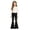 Black*, variant on OSOLU Girls Pants Button Waist with Pockets Leopard Pattern Flare Leg Versatile Casual Daily Trousers Black