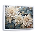 thumbnail image 2 of Designart "Mosaic Of Blooms: White And Blue Chrysanthemum Garden IV" Chrysanthemums Floater Framed Wall Art Prints, 2 of 5