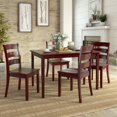 thumbnail image 2 of Weston Home Lexington 5 Piece Dining Set, 4 Ladder Back Chairs, Berry Red, 2 of 6