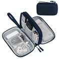 thumbnail image 1 of Organize In Style: Protective Material, Multifunctional Usage Electronic Organizer, Adjustable Dividers For Your Digital Essentials, Navy (7.5" X 4.3" X 2.2"), 1 of 7