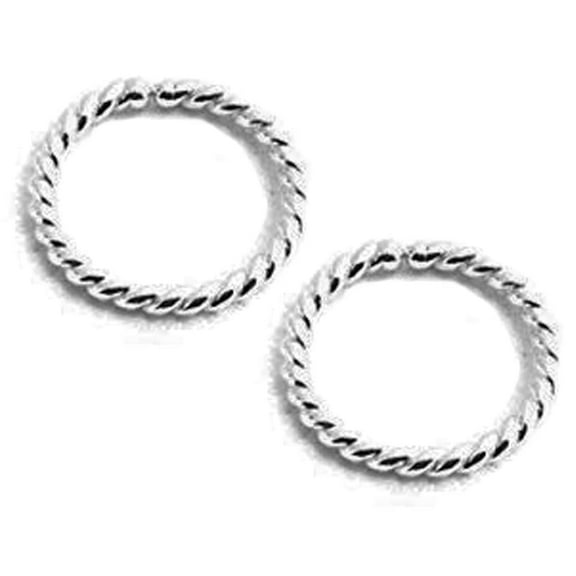 6 mm Small Twisted Silver Huggie Hoop Earrings for Women Cartilage Nose Helix Tragus (6mm | 20 GA, Argentium Silver | Twisted Wire)
