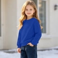thumbnail image 5 of SELONE Kids Crewneck Sweatshirt Plain Long Sleeve Shirts Fleece Liner Ribbed Cuffs Pullover Comfywear Clothes 1-13Y, 5 of 9