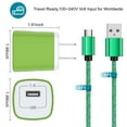 thumbnail image 3 of Fast Charger USB Adapter Charger with 6FT Micro USB Cable Fast Charging Android Charger, Braided Nylon Micro USB Cables for Samsung Galaxy, Android Devices, Green, 3 of 7