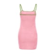 thumbnail image 4 of Vestido de tirantes informal de color con costuras delgadas en la cadera con cuello de una palabra para mujer Fridja  hjkh164, 4 of 5