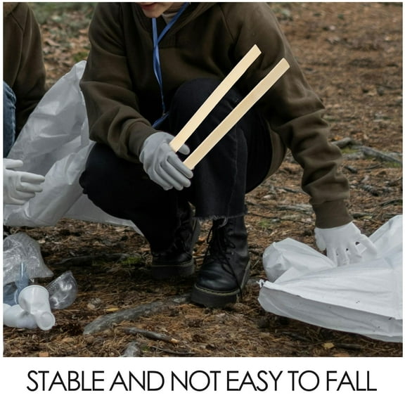 OUNONA 2pcs Bamboo Toast Tongs Long Wood Toaster Tongs With Anti-Slip Designs Cooking Tongs For Fruits Bread Pickles Bacon Kitchen Up Tool