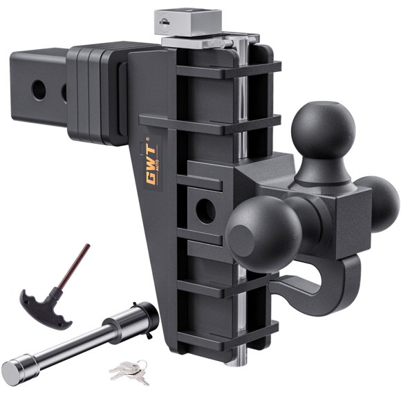Enganche para remolque GWTAUTO Tri-Ball con caída de 6 pulgadas y capacidad de 18.500 lb