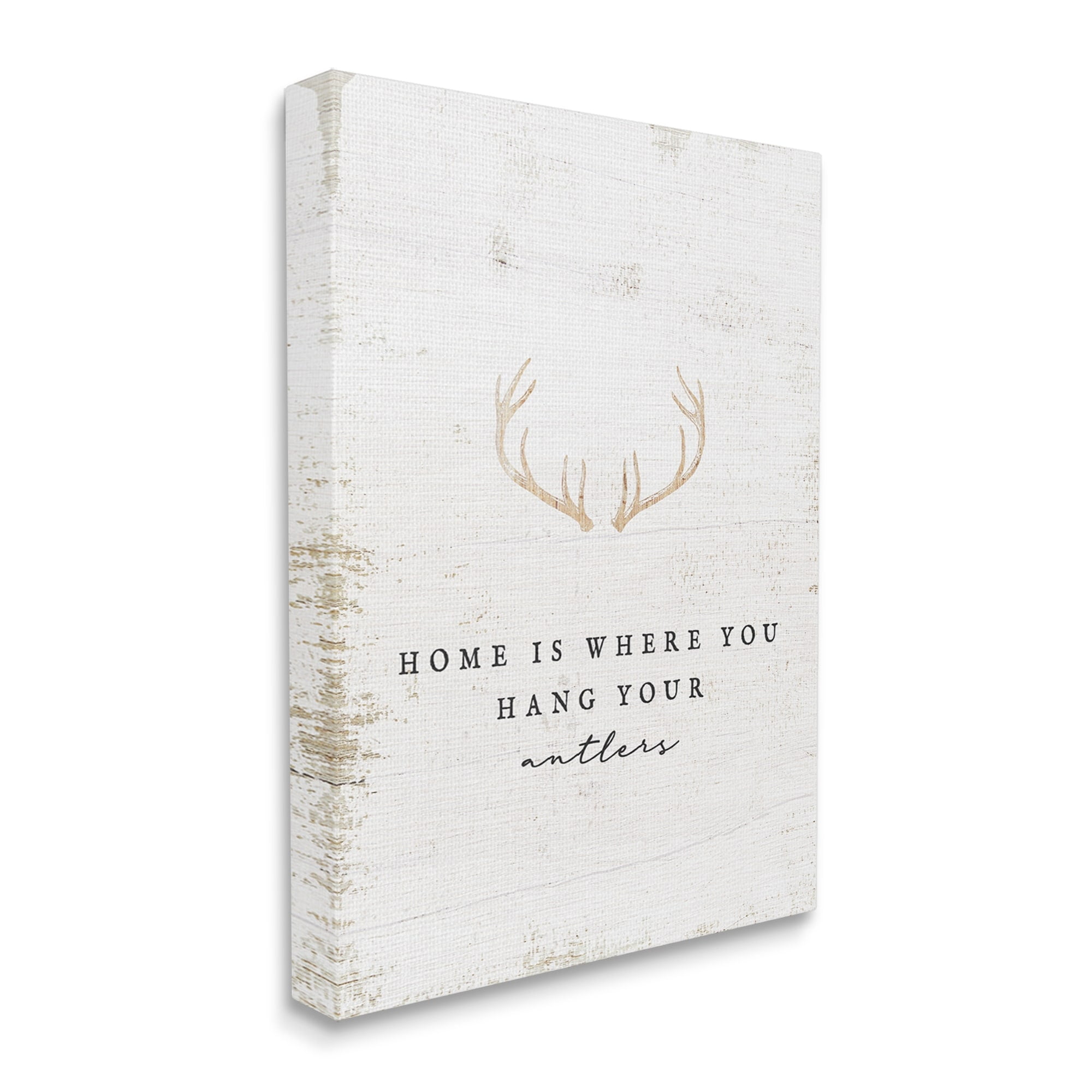 Stupell Industries Where You Hang Your Antlers Phrase Animals & Insects Painting Gallery Wrapped Canvas Print Wall Art