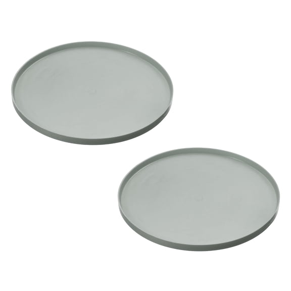 Uxcell Cat Food Mat, 7x7 Inch Silicone Pet Feeding Mat Non-Slip Round Waterproof Dog Water Bowl Tray Raised Edge Protects Floors (2Pcs, Gray), Intended for Pets Bowl/Fountain