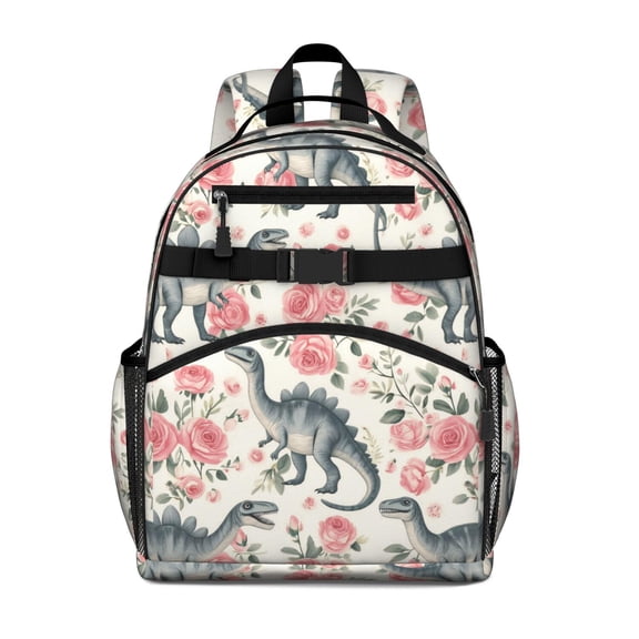 Cute Dinosaur Pattern Backpack for School,Cute School Bag,Schoolbag with Adjustable Shoulder Straps & Padded Back,15.25"x11.5"x5.25"